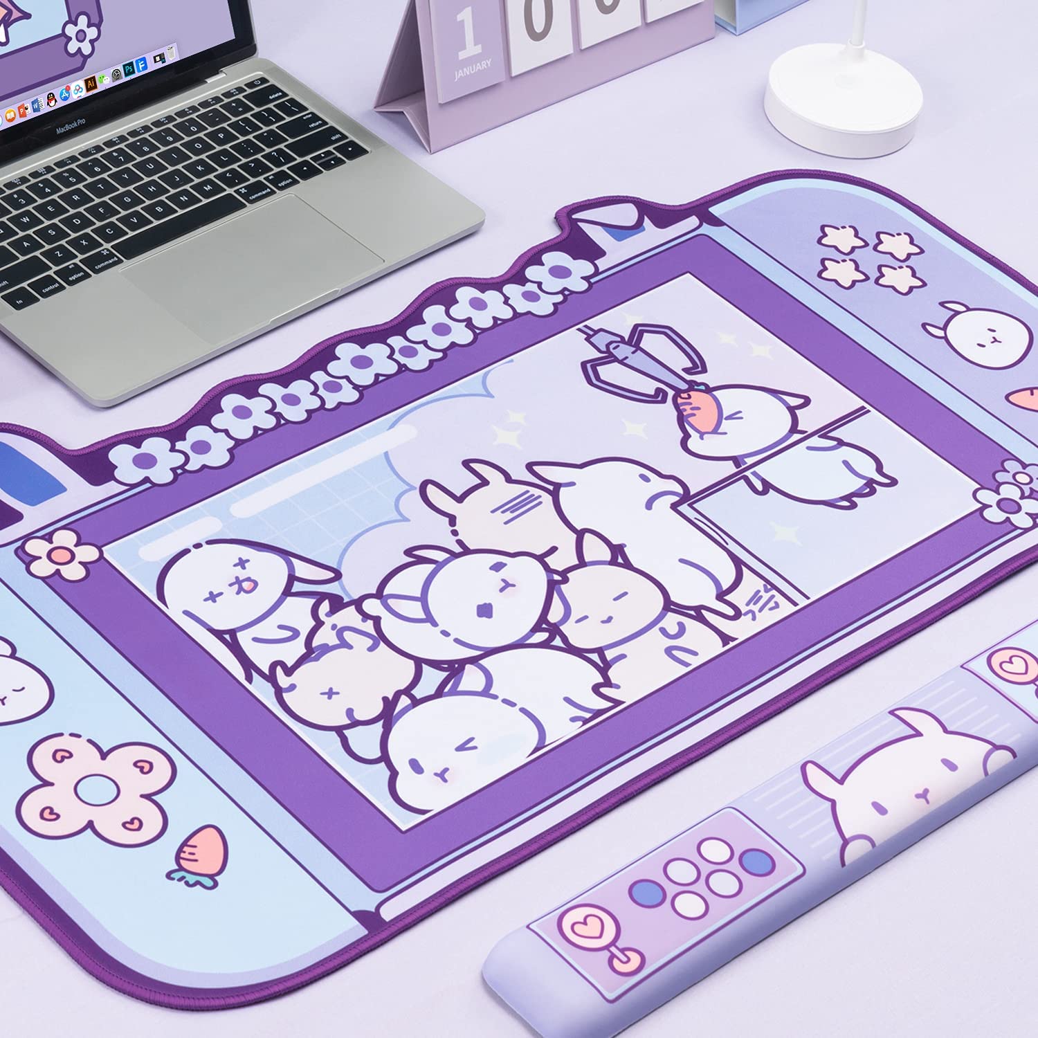 Large Kawaii Gaming Mouse Pad  - Tradescantia Purple recension och pris